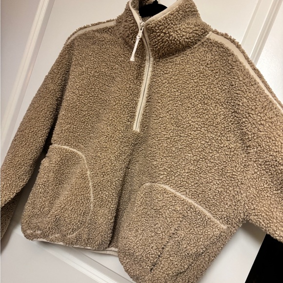 Old Navy Tan Sherpa Hoodie - Picture 2 of 7